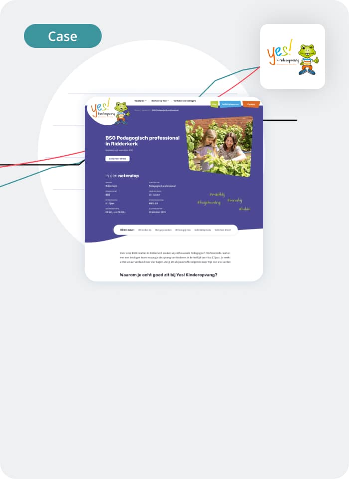 Case van Yes! tegel voorbeeld van werkenbij website
